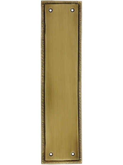 12 inch Rope Push Plate In Antique Brass.